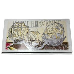 Fifth Avenue Frosted Crystal Viscount Nappy Candy Dish Bowls Set of 4